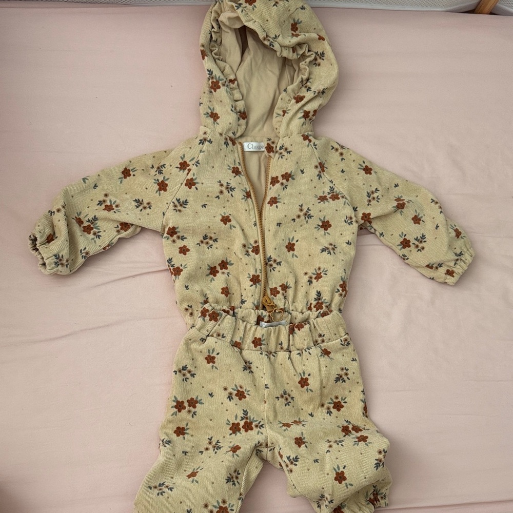 Floral Hooded Kids Two Piece Jogger Set